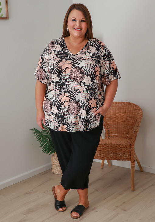 Plus Size Summer Days Black Pants