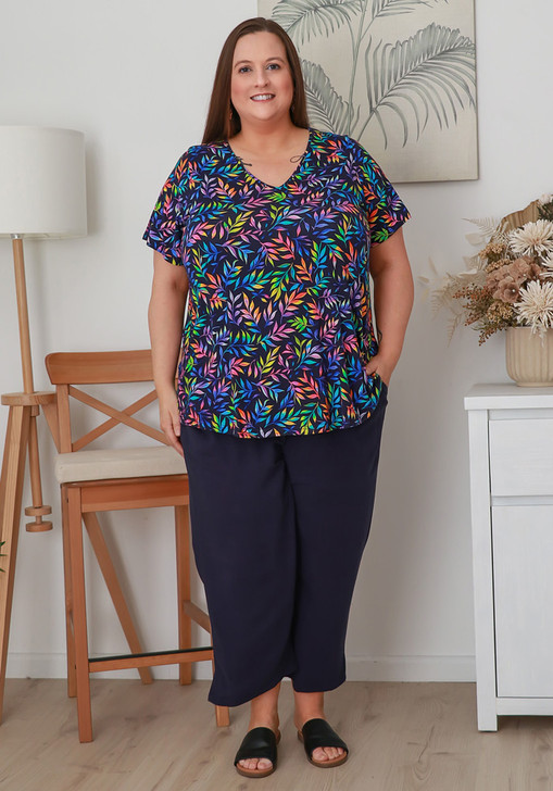Plus Size Summer Days Navy Pants