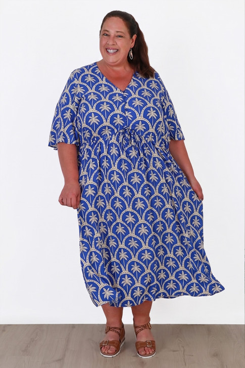 Plus Size Peak Dress With Palm Trees