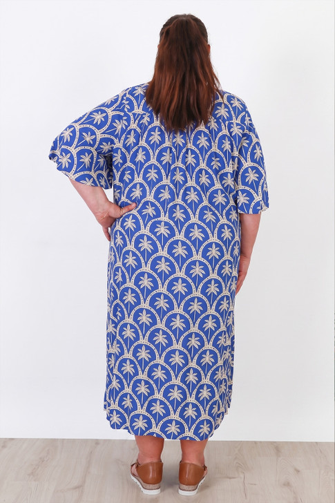 Plus Size Peak Dress With Palm Trees