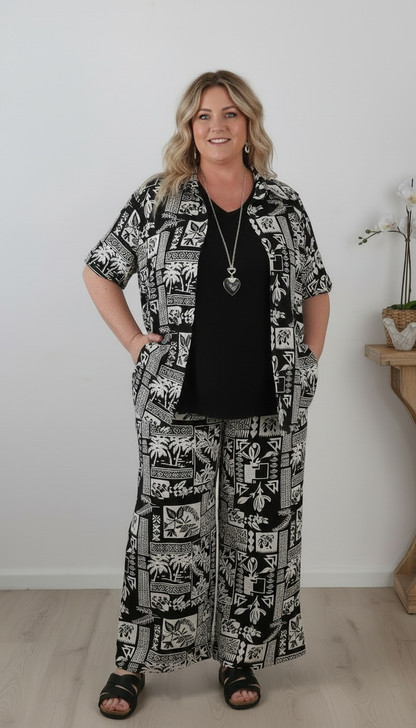 Monochrome Tile Relaxed Shirt