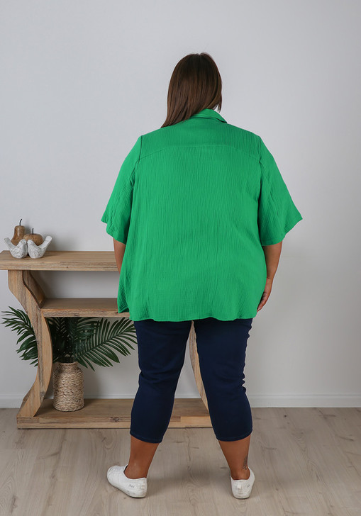 Plus Size Short Sleeve Emerald Shirt Curvaceous