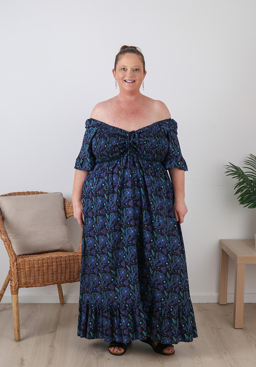 Plus Size Maxi Dress In Henna Style Print Curvaceous