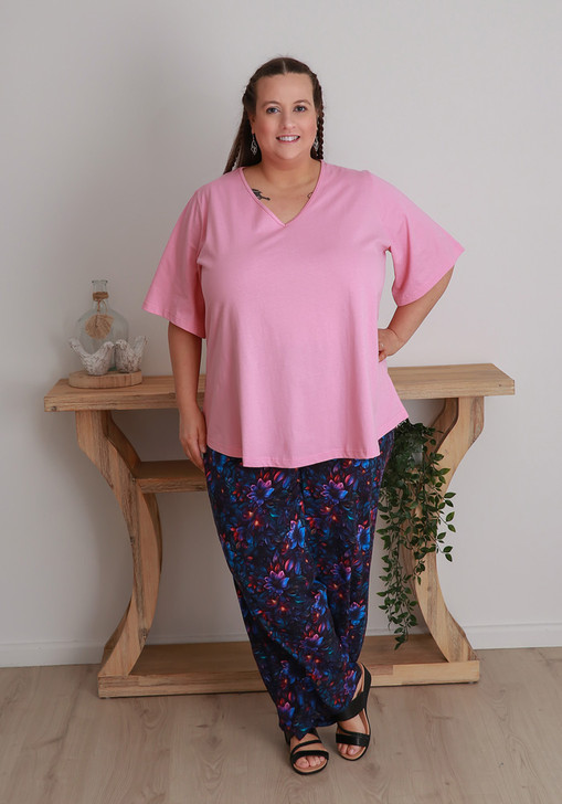 Plus Size Lightweight Wide Leg Pant In Moonlit Floral