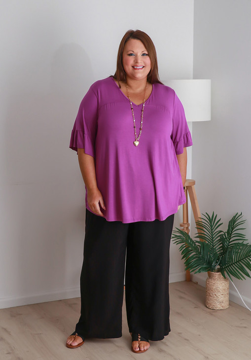 Plus Size Summer Floaty Pant In Classic Black