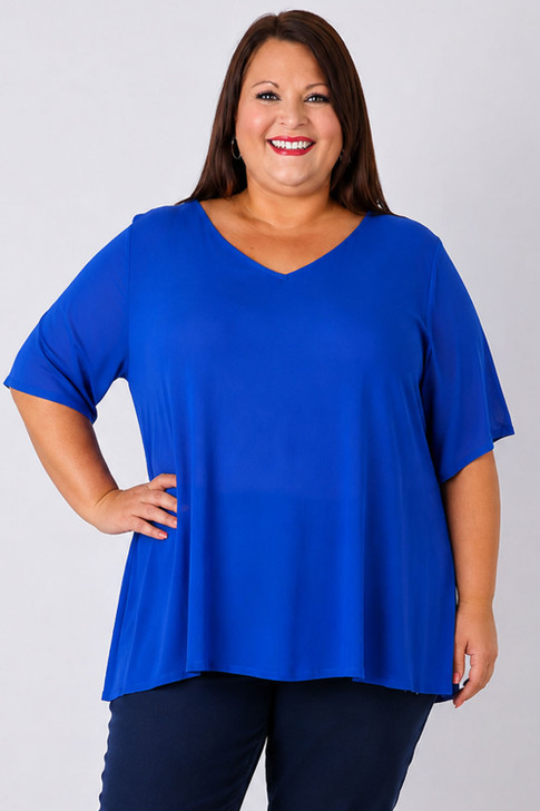Every Day Textured Top In Royal Blue