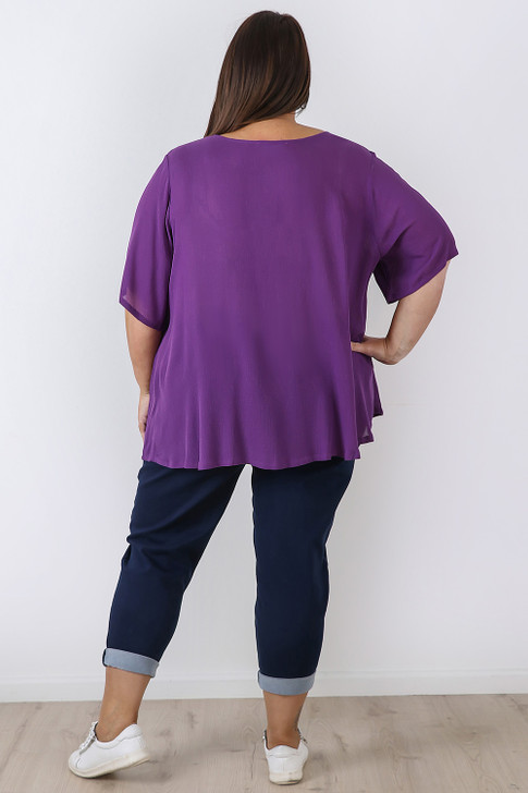 plus size purple short sleeve top Curvaceous