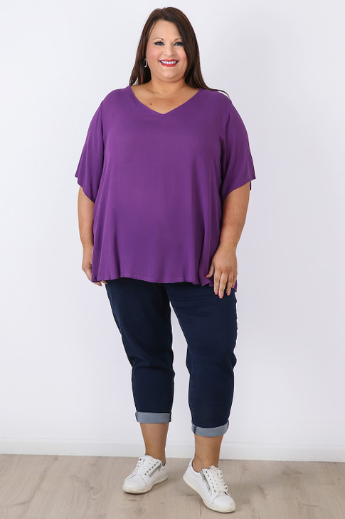 plus size purple short sleeve top Curvaceous