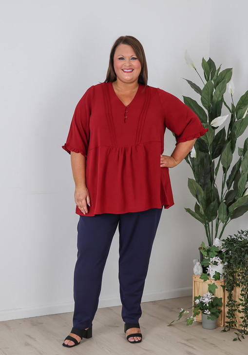 plus size stretch navy work pant  