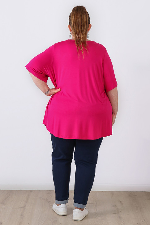 Plus Size Stretch Denim Boyfriend Jeans In Indigo Blue in Sizes 18 to 32