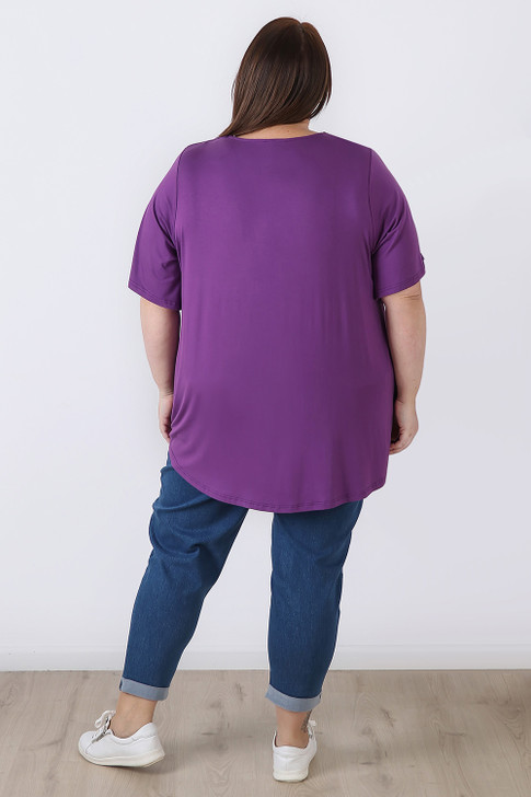 Plus Size Stretch Denim Boyfriend Jeans In Mid Blue in Sizes 18 to 32