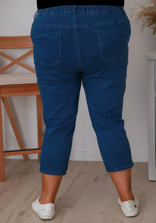 Plus Size Stretch Denim In Indigo Blue
