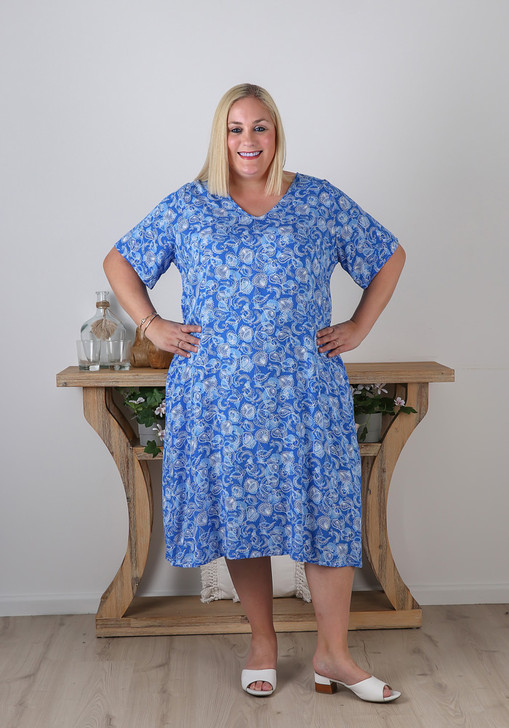 Plus Size Summer Casual Blue Dress