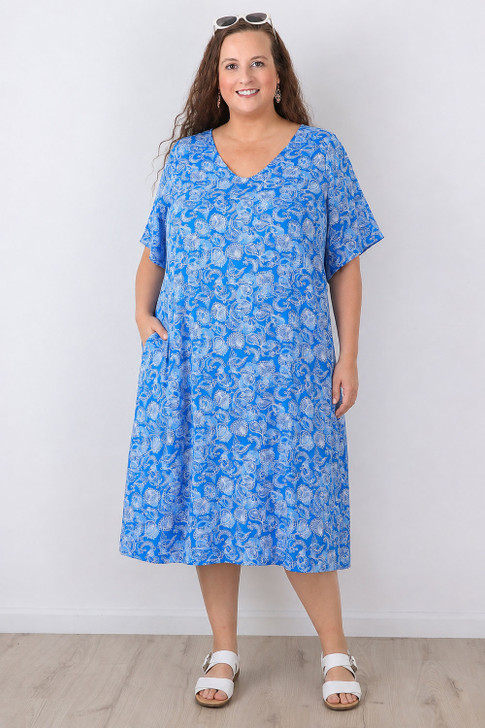 Plus Size Summer Casual Blue Dress