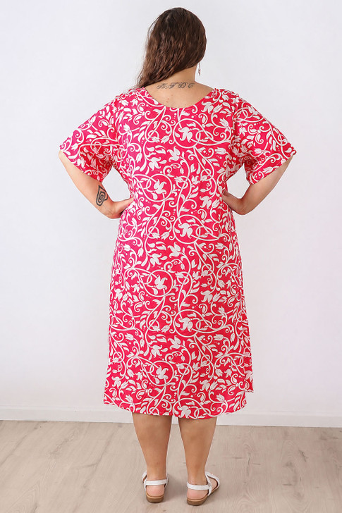 plus size shift dress in watermelon 