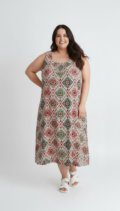 Earthy Boho Vibes Sleeveless Dress