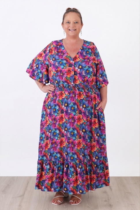 Blooming Floral Short Sleeve Summer Dress