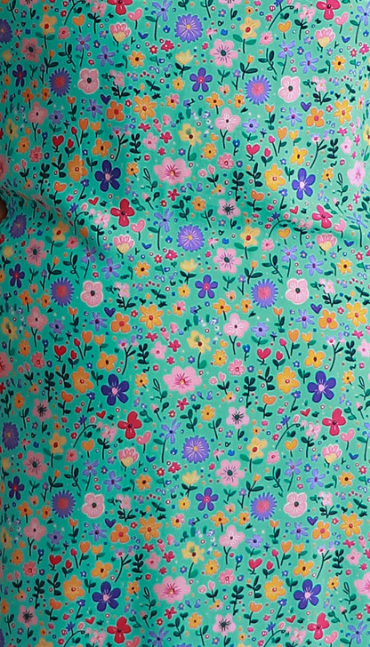 Mint Floral Pintuck Dress 