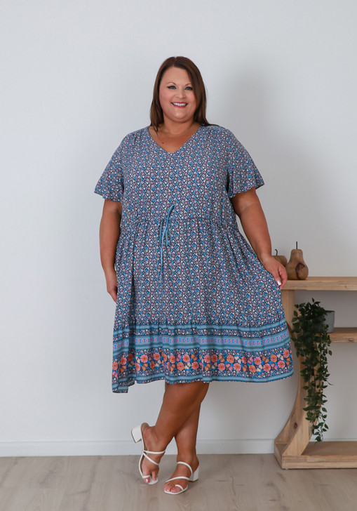 Plus Size Summer Blue Dress