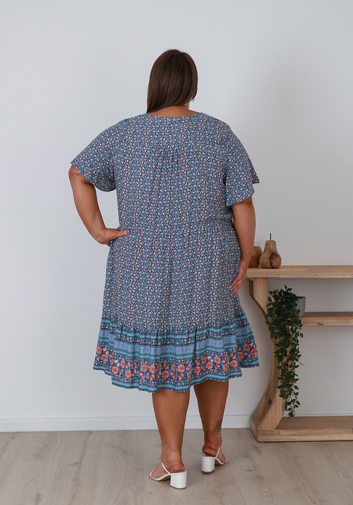 Plus Size Casual Tie Waist Dress