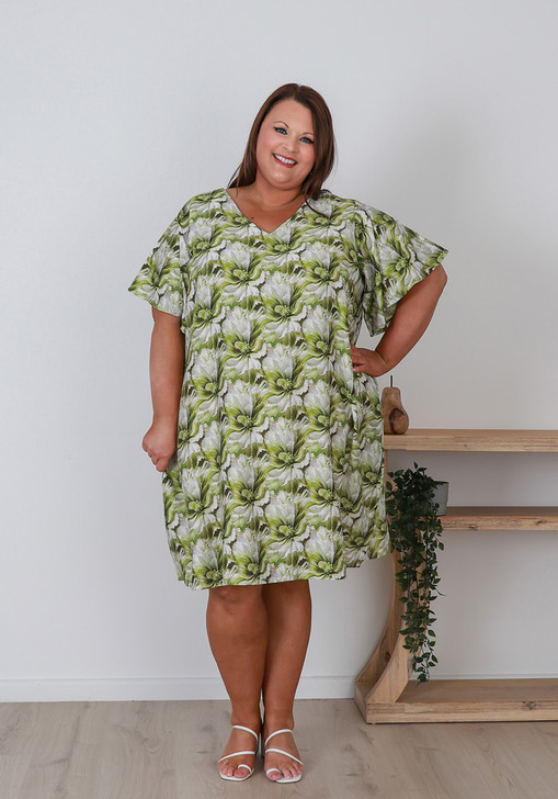 Plus Size Curvaceous Short Green Dress