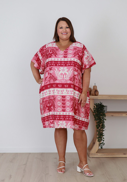 Plus Size Curvaceous Pink Flora Dress