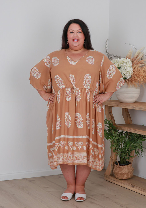 Plus Size Curvaceous Short Tie Waist Dress