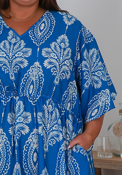 Plus Size Summer Blue Casual Dress