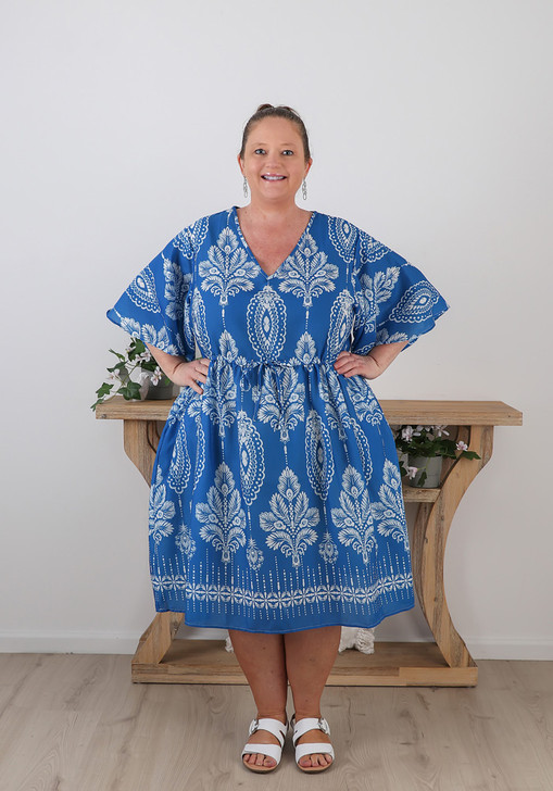 Plus Size Short Dress In Blue Curvaceous