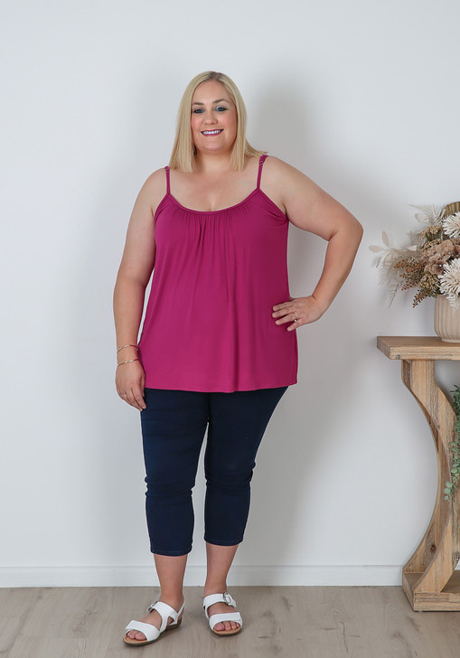 Plus Size Loose Fit Camisole in Berry