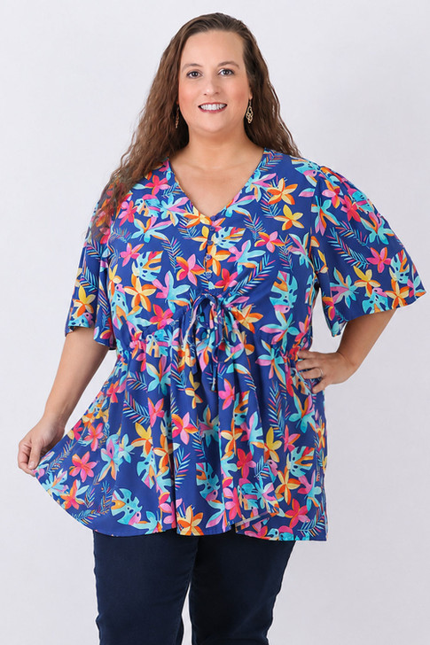 Blue Peak Top  In Frangipani 