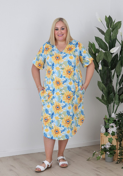 Plus Size Summer Breathable Sunflower Dress