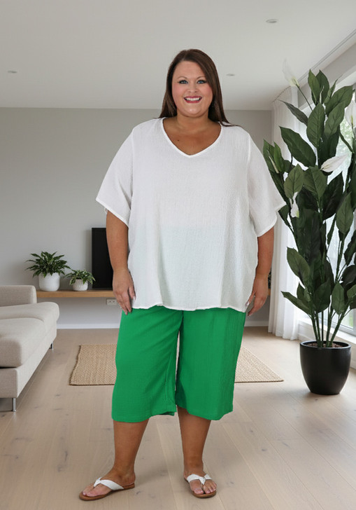 Plus Size Curvaceous Emerald Cotton Pant