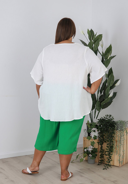 Plus Size Curvaceous Emerald Cotton Pant