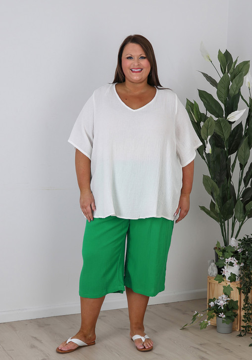 Plus Size Curvaceous Emerald Cotton Pant