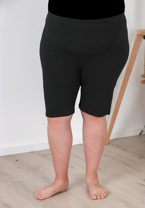 Plus Size Cotton Black Bike Shorts