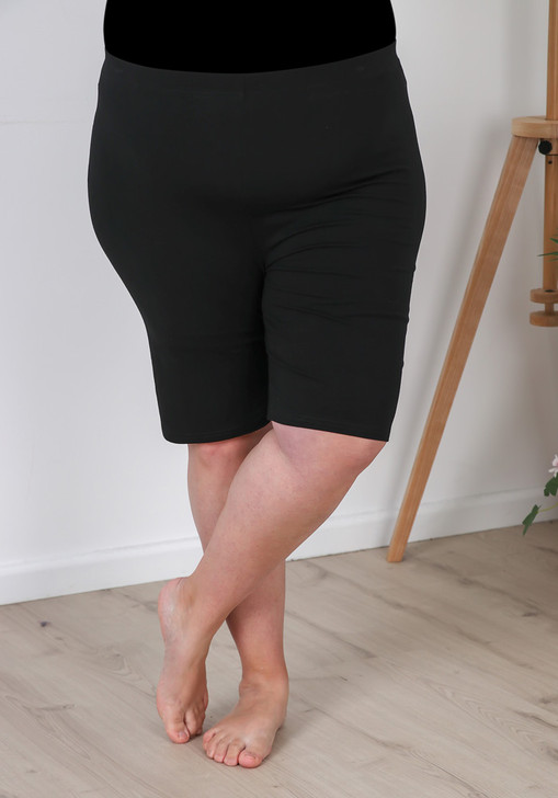 Plus Size Black Bike Shorts