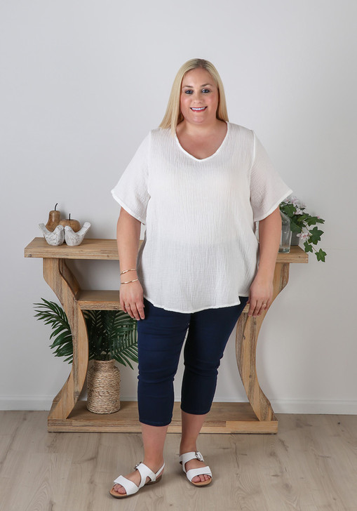 Plus Size Casual White Top