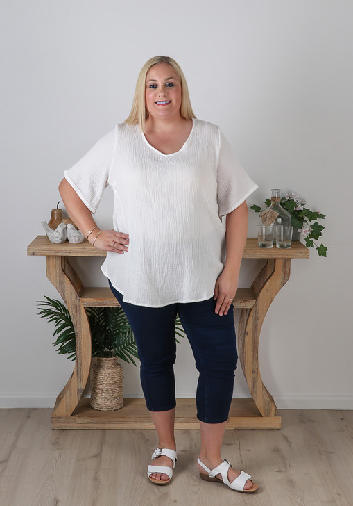 Plus Size Casual White Top