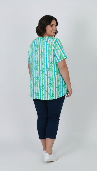 plus size stripe summer short sleeve top 
