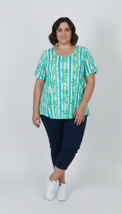 plus size stripe summer short sleeve top 