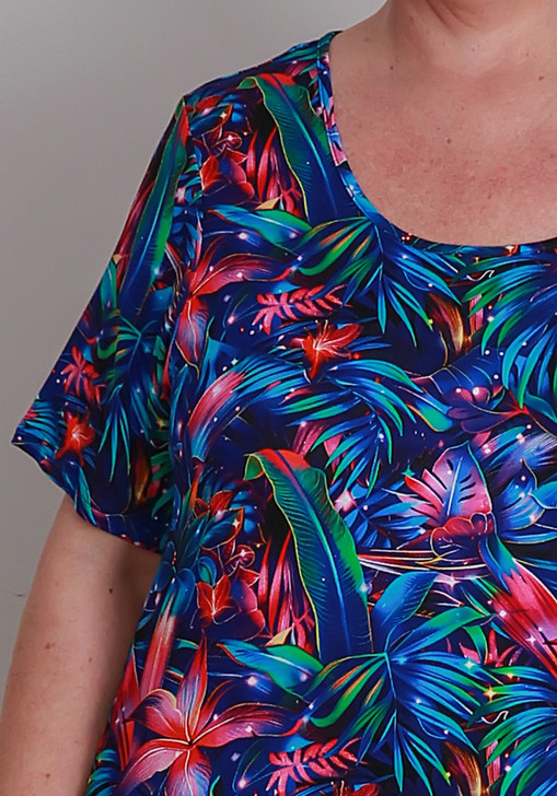 Plus Size Summer Stretch Tropics Top