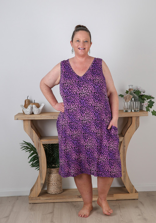 Plus Size Curvaceous Stretch Purple Nightie