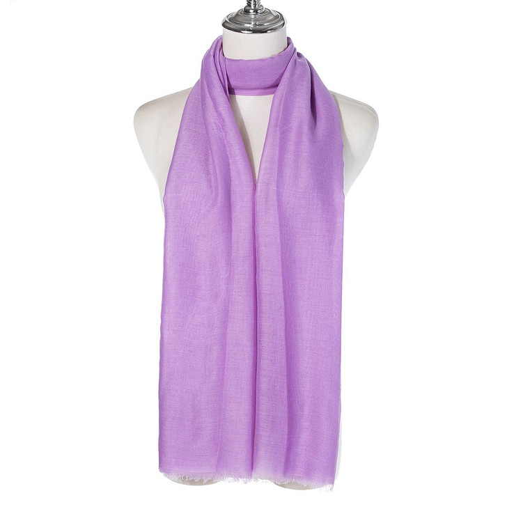 Light Purple Cotton Blend Scarf