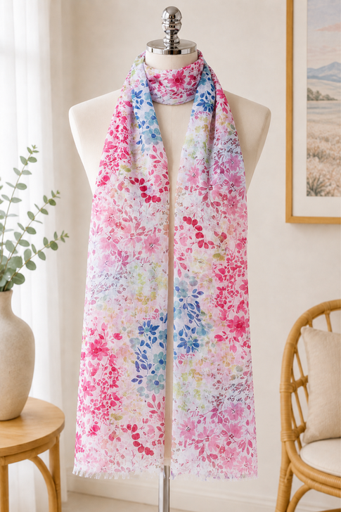  Ditzy Floral in Pink Scarf