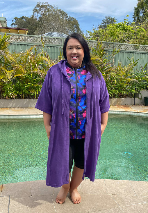 Plus Size Purple Swim Robe