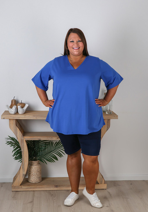 Plus Size Summer Royal Blue Tee