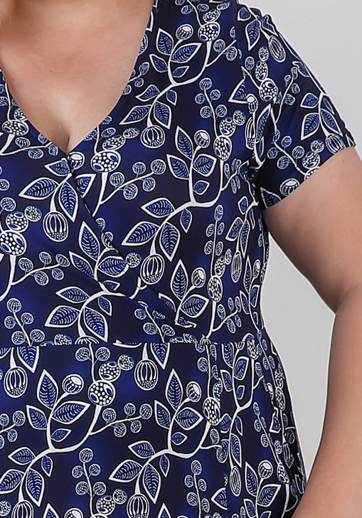 Plus Size Summer Blue And White Dress
