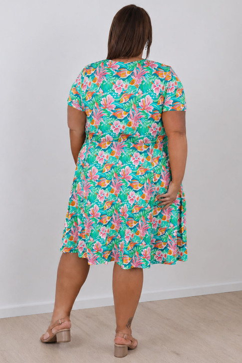 Crossover Short Dress In Under The Sea