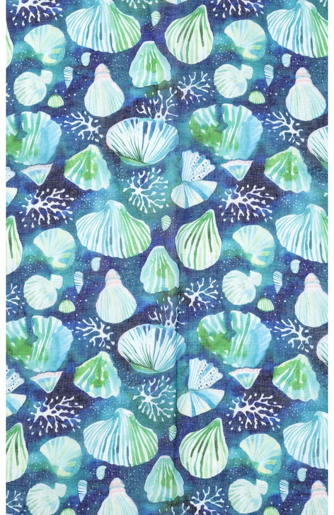 Sea Shells Blue and Green Scarf